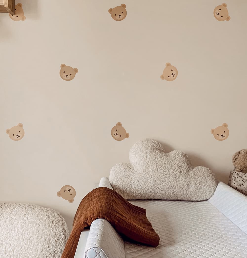 Teddy bear wallpaper for the nursery